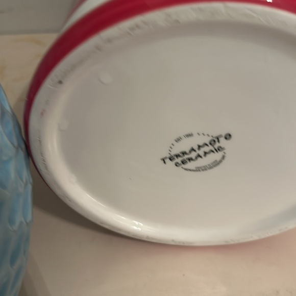 TERRAMOTO CERAMIC Canister red and white stripe - Picture 3 of 5